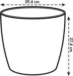 Elho Brussels Round 30cm Plastic Plant Pot In White -Outsunny Garden Zone elho brussels round 30cm plastic plant pot in white8711904072575 07c MP
