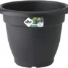 Elho Green Basics Campana 50cm Plastic Plant Pot In Living Black
