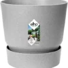 Elho Greenville Round 25cm Plastic Plant Pot In Living Concrete