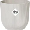 Elho Vibes Fold Round 25cm Plastic Plant Pot In Silky White