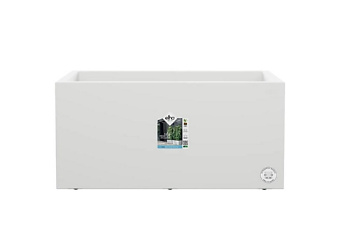 Elho Vivo Next Long 80cm Plastic Plant Pot Trough In White 1 Elho Vivo Next Long 80cm Plastic Plant Pot Trough In White