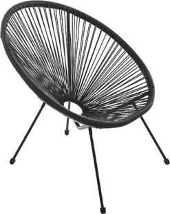 EVRE 2 Seat Black Goa Acapulco Styled Garden Furniture Set For Bistro Patio Indoor Outdoor Balcony Garden Terrace -Outsunny Garden Zone evre 2 seat black goa acapulco styled garden furniture set for bistro patio indoor outdoor balcony garden terrace5060381724419 03c MP