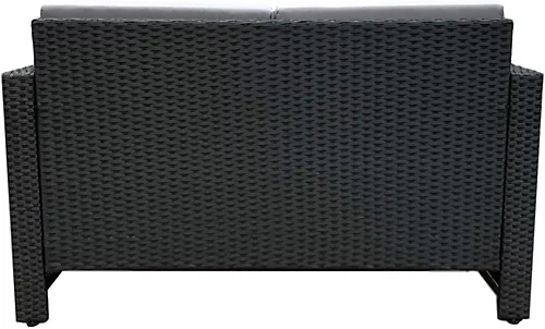 EVRE 2 Seat Rattan Garden Love Bed Furniture Set - Black For Patio Conservatory 4 EVRE 2 Seat Rattan Garden Love Bed Furniture Set - Black For Patio Conservatory - Image 4