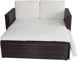 Evre 2 Seater Outdoor Rattan Garden Love Bed Furniture Set- Brown For Patio Conservatory 7 Evre 2 Seater Outdoor Rattan Garden Love Bed Furniture Set- Brown For Patio Conservatory -Outsunny Garden Zone evre 2 seater outdoor rattan garden love bed furniture set brown for patio conservatory5060381722361 04c MP