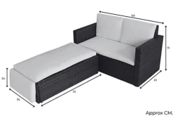 EVRE 2 Seater Outdoor Rattan Garden Love Bed Furniture Set - Grey With Weather Proof Cover -Outsunny Garden Zone evre 2 seater outdoor rattan garden love bed furniture set grey with weather proof cover5060381723047 06c MP