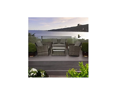 EVRE 4 Seater Rattan Garden Furniture Sofa Armchair Set -Roma With Coffee Table 2 EVRE 4 Seater Rattan Garden Furniture Sofa Armchair Set -Roma With Coffee Table - Image 2