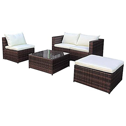 Evre Brown 4 Seat Rattan Outdoor Garden Furniture Set - Malaga With Coffee Table And Weatherproof Cover 2 Evre Brown 4 Seat Rattan Outdoor Garden Furniture Set - Malaga With Coffee Table And Weatherproof Cover - Image 2