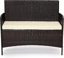 EVRE Brown Madrid Rattan Garden Furniture Set Patio Conservatory Indoor Outdoor 4 Piece Set -Outsunny Garden Zone evre brown madrid rattan garden furniture set patio conservatory indoor outdoor 4 piece set5060381723559 03c MP