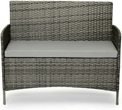 EVRE Grey Madrid Rattan Garden Furniture Set Patio Conservatory Indoor Outdoor 4 Piece Set -Outsunny Garden Zone evre grey madrid rattan garden furniture set patio conservatory indoor outdoor 4 piece set5060381729223 04c MP