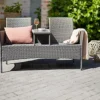 EVRE Lisbon Rattan 2 Seater Companion Partner Bench Garden Furniture Set Patio Conservatory Terrace Balcony Garden Outdoor Indoor