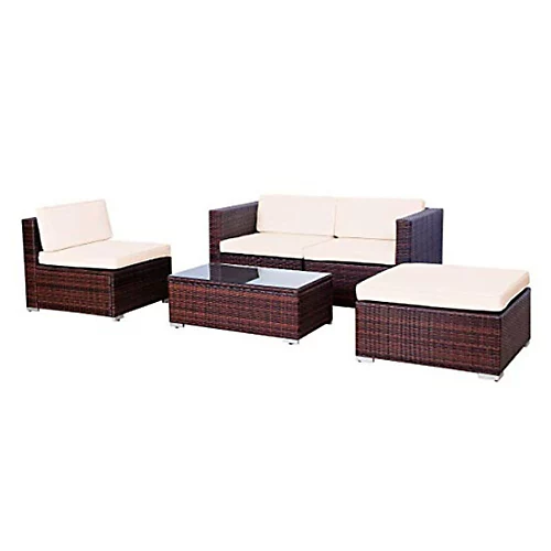 EVRE Rattan Outdoor Garden Furniture California Sofa Set With Coffee Table 3 EVRE Rattan Outdoor Garden Furniture California Sofa Set With Coffee Table - Image 3