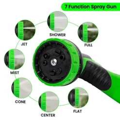 Expandable Garden Hose 30M/100FT With Spray Gun - Green -Outsunny Garden Zone expandable garden hose 30m 100ft with spray gun green5056368037351 04c MP