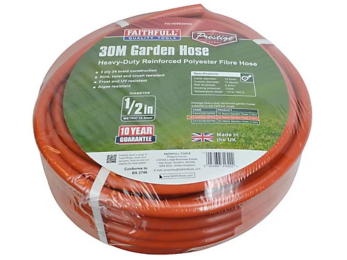Faithfull CT072023108BOGYS02 Prestige Heavy-Duty Garden Hose 30m 12.5mm (1/2in) Diameter FAIHOSE30PRE 2 Faithfull CT072023108BOGYS02 Prestige Heavy-Duty Garden Hose 30m 12.5mm (1/2in) Diameter FAIHOSE30PRE - Image 2