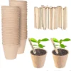Fibre Biodegradable Pots Round Seedling Plant Pots (100 Pcs X 8 Cm) Large Seed Pots For Growing Plants