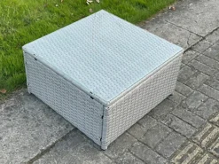 Fimous Square Rattan Coffee Tea Side Table Indoor Outdoor Use Garden Furniture Accessory Patio Light Grey -Outsunny Garden Zone fimous square rattan coffee tea side table indoor outdoor use garden furniture accessory patio light grey0604477783666 04c MP