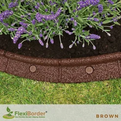 FlexiBorder Brown 2 X 1m Flexible Garden Edging For Garden Borders - Lawn Edging For Pathways And Landscaping
