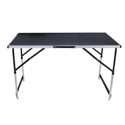 Outsunny Garden Zone 32 Foldable Table, Adjustable Height Heavy Duty Folding Camping Catering Picnic Trestle Bbq Party Table
