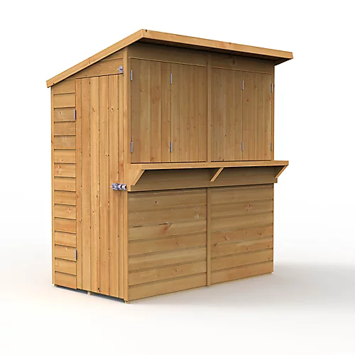 Forest Garden 6x3 Ft Pent Shiplap Garden Bar With Single Door 2 Forest Garden 6x3 Ft Pent Shiplap Garden Bar With Single Door - Image 2