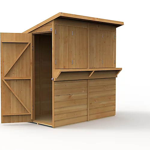 Forest Garden 6x3 Ft Pent Shiplap Garden Bar With Single Door 4 Forest Garden 6x3 Ft Pent Shiplap Garden Bar With Single Door - Image 4