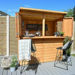Forest Garden 6x3 Ft Pent Shiplap Wooden Garden Bar With Single Door - Assembly Service Included
