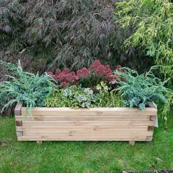 Forest Garden Agen Wooden Rectangular Planter 40cm -Outsunny Garden Zone forest garden agen wooden rectangular planter 40cm5013053154557 02i bq
