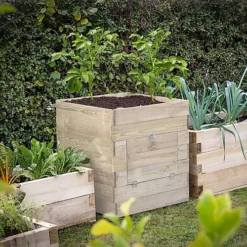 Forest Garden Potato Natural Timber Square Planter (H) 69.5cm X (W) 60cm -Outsunny Garden Zone forest garden potato natural timber square planter h 69 5cm x w 60cm5013053190449 01i