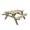 Forest Garden Rectangular Natural Timber Picnic Table