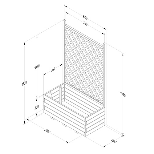 Forest Garden Trellis Natural Timber Rectangular Planter (H) 137cm X (W) 80cm 4 Forest Garden Trellis Natural Timber Rectangular Planter (H) 137cm X (W) 80cm - Image 4