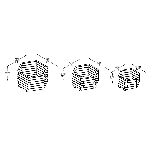 Forest Garden York Wooden Hexagonal Planter 52cm, Pack Of 3 2 Forest Garden York Wooden Hexagonal Planter 52cm, Pack Of 3 - Image 2