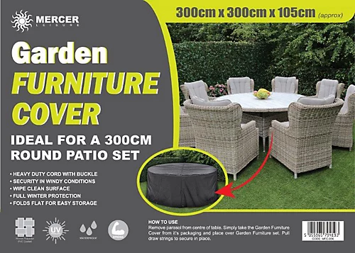 Furniture Cover MFC056MAL 300Cm Round Cover With Ties 1 Furniture Cover MFC056MAL 300Cm Round Cover With Ties