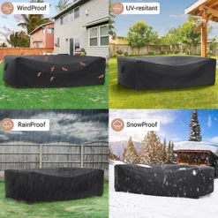 Furniture One 420D Oxford Fabric Patio Set Cover Rectangular Sofa Set Cover Black 252x210x100cm -Outsunny Garden Zone furniture one 420d oxford fabric patio set cover rectangular sofa set cover black 252x210x100cm0785379128356 03c MP