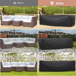 Furniture One 420D Oxford Fabric Patio Set Cover Rectangular Sofa Set Cover Black 252x210x100cm -Outsunny Garden Zone furniture one 420d oxford fabric patio set cover rectangular sofa set cover black 252x210x100cm0785379128356 04c MP