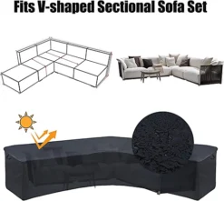Furniture One 420D V-Shape Corner Sofa Cover Waterproof 215x215x87cm Black 6 Furniture One 420D V-Shape Corner Sofa Cover Waterproof 215x215x87cm Black -Outsunny Garden Zone furniture one 420d v shape corner sofa cover waterproof 215x215x87cm black0785379128295 03c MP