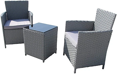 Furniture One Rattan Bistro Set Furniture Grey 3 PCs Patio Weave Companion Chair Table Set 2 Seater 1 Furniture One Rattan Bistro Set Furniture Grey 3 PCs Patio Weave Companion Chair Table Set 2 Seater