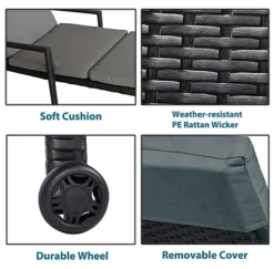 Furniture One Rattan Effect Garden Rattan Furniture Recliner Lounger Sun Reclining Daybed Patio -Outsunny Garden Zone furniture one rattan effect garden rattan furniture recliner lounger sun reclining daybed patio0727536850182 03c MP