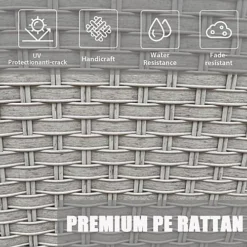 Furniture One Rattan Effect Grey 3 Piece Rattan Recliner With Ice Bucket -Outsunny Garden Zone furniture one rattan effect grey 3 piece rattan recliner with ice bucket0727536850144 04c MP