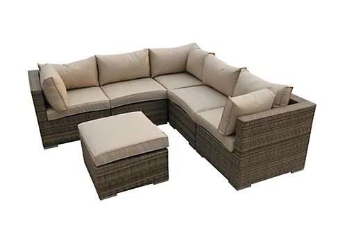 Furniture One Rattan Effect Nature Rattan 5 Seat Corner Sofa Set NO ASSEMBLY & ALUMINIUM FRAME 2 Furniture One Rattan Effect Nature Rattan 5 Seat Corner Sofa Set NO ASSEMBLY & ALUMINIUM FRAME - Image 2