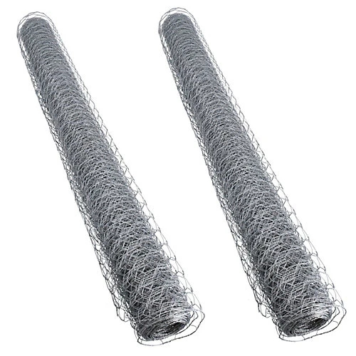 Galvanised Wire Chicken Mesh Fencing Cages Fence 10m X 0.9m 25mm Hex 2pk 1 Galvanised Wire Chicken Mesh Fencing Cages Fence 10m X 0.9m 25mm Hex 2pk