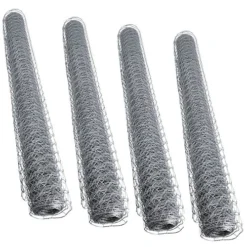 Galvanised Wire Chicken Mesh Fencing Cages Fence 10m X 0.9m 25mm Hex 4pk