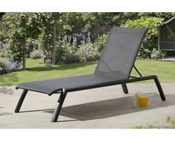 Garden Store Direct Anzio Aluminium Sun Lounger In Anthracite Grey