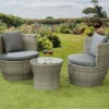 Garden Store Direct Bottle Bistro Set Aluminium - Back Cushions - Grey