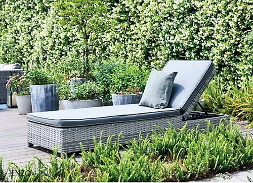 Garden Store Direct Enzo Polyrattan Sunlounger Day Bed - Grey 2 Garden Store Direct Enzo Polyrattan Sunlounger Day Bed - Grey - Image 2