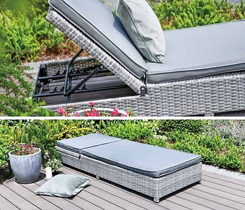 Garden Store Direct Enzo Polyrattan Sunlounger Day Bed - Grey 3 Garden Store Direct Enzo Polyrattan Sunlounger Day Bed - Grey - Image 3