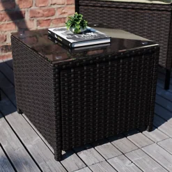 Garden Vida Bali Brown 2 Seater Balcony Garden Outdoor Rattan Furniture Set -Outsunny Garden Zone garden vida bali brown 2 seater balcony garden outdoor rattan furniture set5056562199213 03c MP