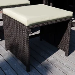 Garden Vida Cuba Brown 10 Seater Rattan Garden Outdoor Bistro Set -Outsunny Garden Zone garden vida cuba brown 10 seater rattan garden outdoor bistro set5056562199169 04c MP