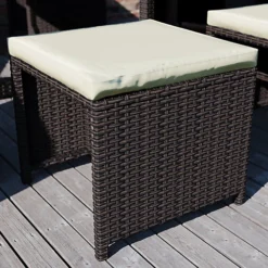 Garden Vida Cuba Brown 8 Seater Rattan Garden Outdoor Bistro Set -Outsunny Garden Zone garden vida cuba brown 8 seater rattan garden outdoor bistro set5056562199145 04c MP