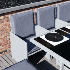 Garden Vida Cuba Grey 10 Seater Rattan Garden Outdoor Bistro Set -Outsunny Garden Zone garden vida cuba grey 10 seater rattan garden outdoor bistro set5056562199312 03c MP