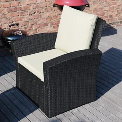 Garden Vida Mylor Black 4 Seater Rattan Garden Outdoor Bistro Set -Outsunny Garden Zone garden vida mylor black 4 seater rattan garden outdoor bistro set5056562199046 04c MP