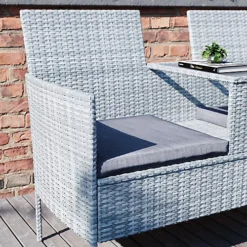 Garden Vida Vienna Grey Rattan Love Seat 2 Seater For Garden Outdoor -Outsunny Garden Zone garden vida vienna grey rattan love seat 2 seater for garden outdoor5056562199190 03c MP