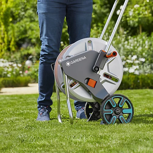 Gardena Aquaroll Freestanding Empty Hose Cart With Wheels 4 Gardena Aquaroll Freestanding Empty Hose Cart With Wheels - Image 4